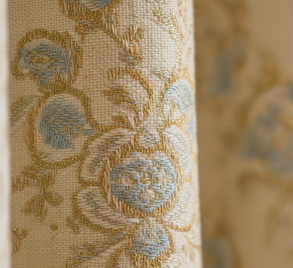 Primer plano de tela de cortina de alta calidad